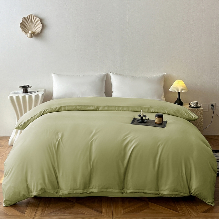 91家纺网 家纺一手货源 找家纺 恬澳家纺 2025新款纯色亲肤四件套-极简 极简-苹果绿