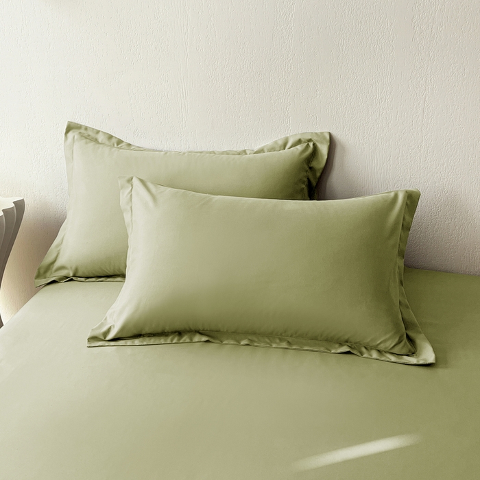 91家纺网 家纺一手货源 找家纺 恬澳家纺 2025新款纯色亲肤四件套-极简 极简-苹果绿