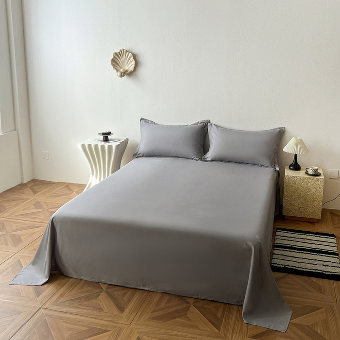 91家纺网 家纺一手货源 找家纺 恬澳家纺 2025新款纯色亲肤四件套-极简 极简-铅灰色