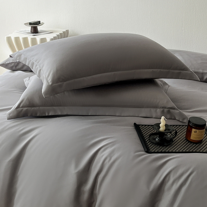 91家纺网 家纺一手货源 找家纺 恬澳家纺 2025新款纯色亲肤四件套-极简 极简-铅灰色