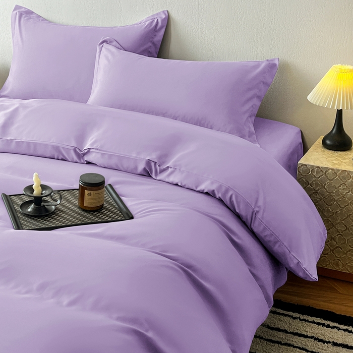 91家纺网 家纺一手货源 找家纺 恬澳家纺 2025新款纯色亲肤四件套-极简 极简-水晶紫