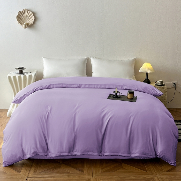 91家纺网 家纺一手货源 找家纺 恬澳家纺 2025新款纯色亲肤四件套-极简 极简-水晶紫