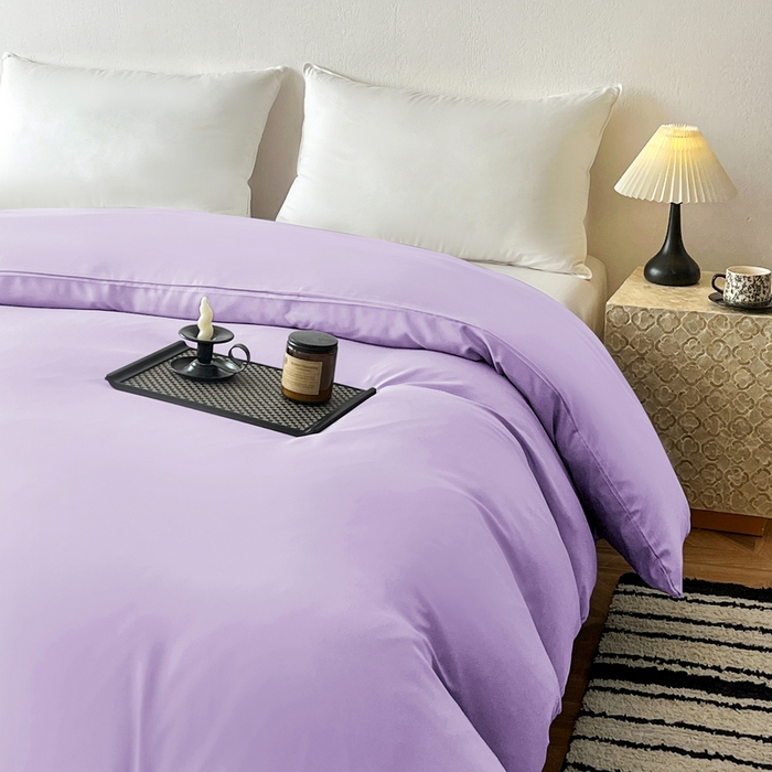 91家纺网 家纺一手货源 找家纺 恬澳家纺 2025新款纯色亲肤四件套-极简 极简-水晶紫