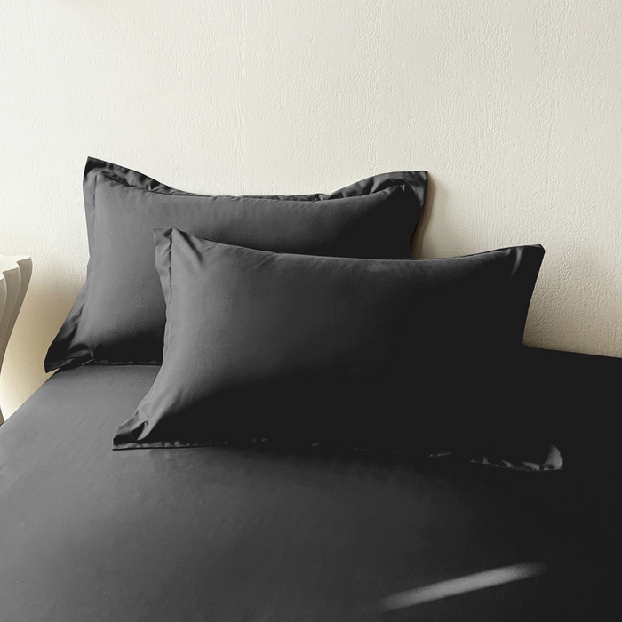 91家纺网 家纺一手货源 找家纺 恬澳家纺 2025新款纯色亲肤四件套-极简 极简-碳黑色