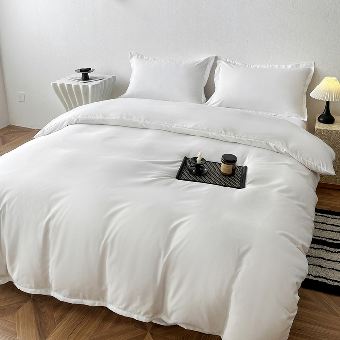 91家纺网 家纺一手货源 找家纺 恬澳家纺 2025新款纯色亲肤四件套-极简 极简-象牙白