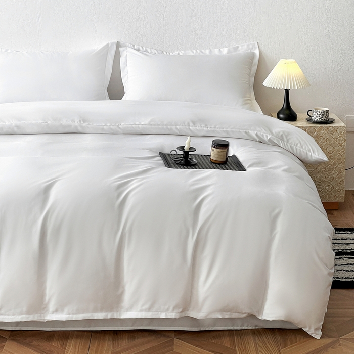 91家纺网 家纺一手货源 找家纺 恬澳家纺 2025新款纯色亲肤四件套-极简 极简-象牙白