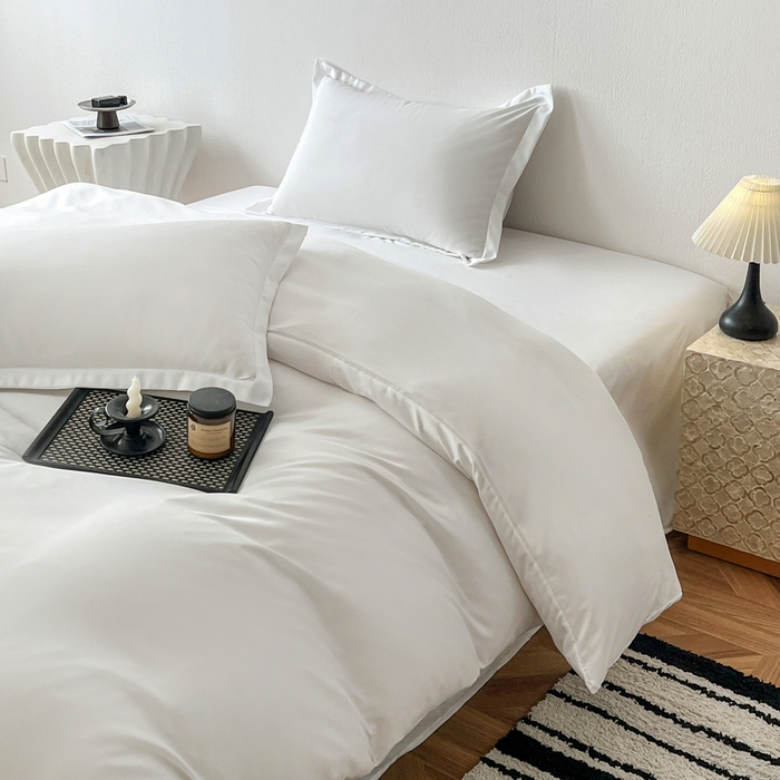 91家纺网 家纺一手货源 找家纺 恬澳家纺 2025新款纯色亲肤四件套-极简 极简-象牙白