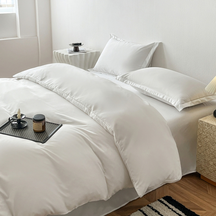 91家纺网 家纺一手货源 找家纺 恬澳家纺 2025新款纯色亲肤四件套-极简 极简-象牙白