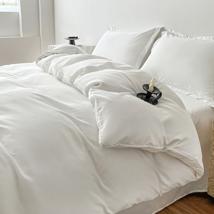 91家纺网 家纺一手货源 找家纺 恬澳家纺 2025新款纯色亲肤四件套-极简 极简-象牙白