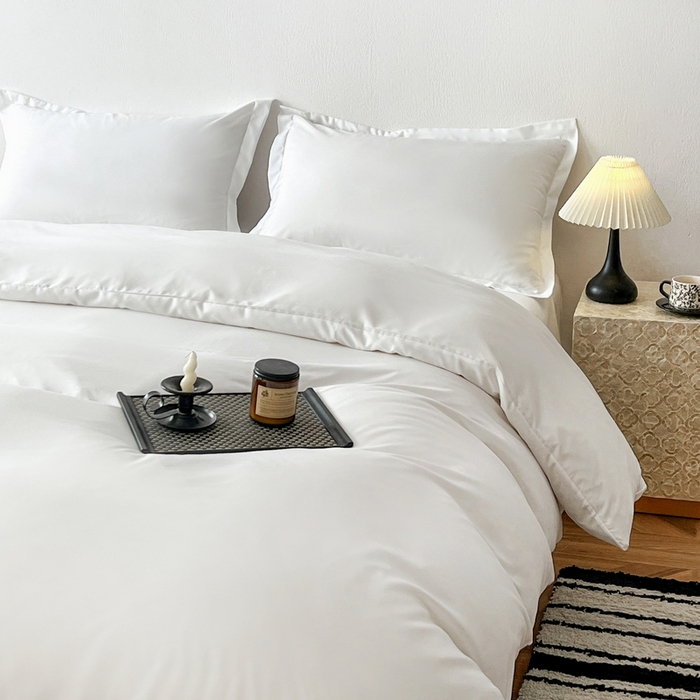 91家纺网 家纺一手货源 找家纺 恬澳家纺 2025新款纯色亲肤四件套-极简 极简-象牙白