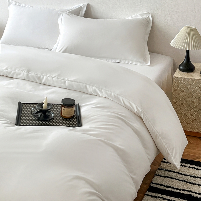 91家纺网 家纺一手货源 找家纺 恬澳家纺 2025新款纯色亲肤四件套-极简 极简-象牙白