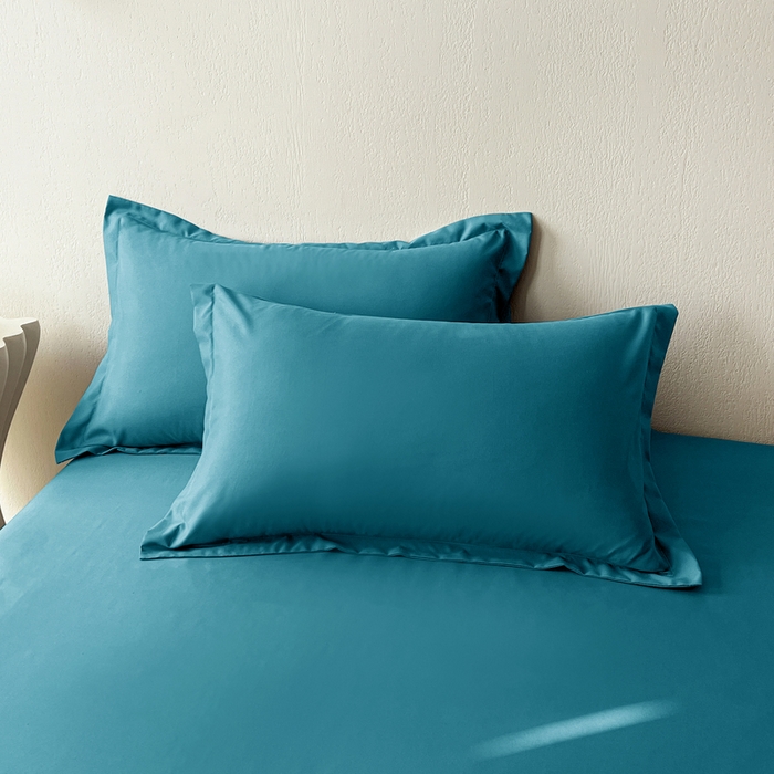 91家纺网 家纺一手货源 找家纺 恬澳家纺 2025新款纯色亲肤四件套-极简 极简-月光蓝