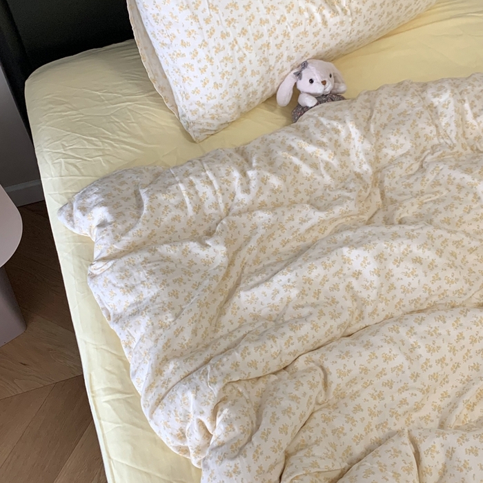 91家纺网 家纺一手货源 找家纺 源启生活 2025新款A类全棉双层纱四件套 小美满