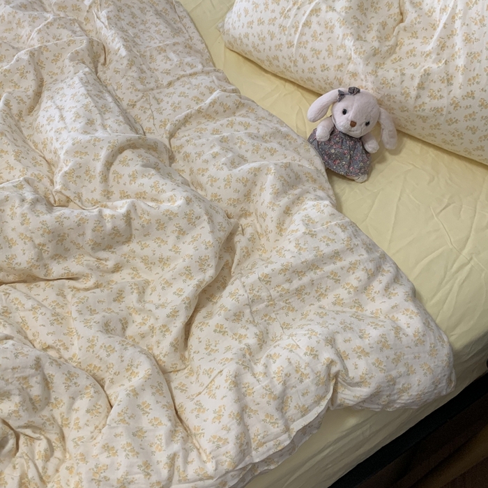 源启生活 2025新款A类全棉双层纱四件套 小美满