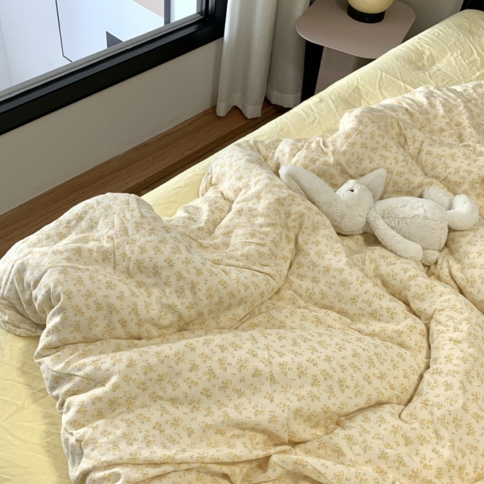 91家纺网 家纺一手货源 找家纺 源启生活 2025新款A类全棉双层纱四件套 小美满