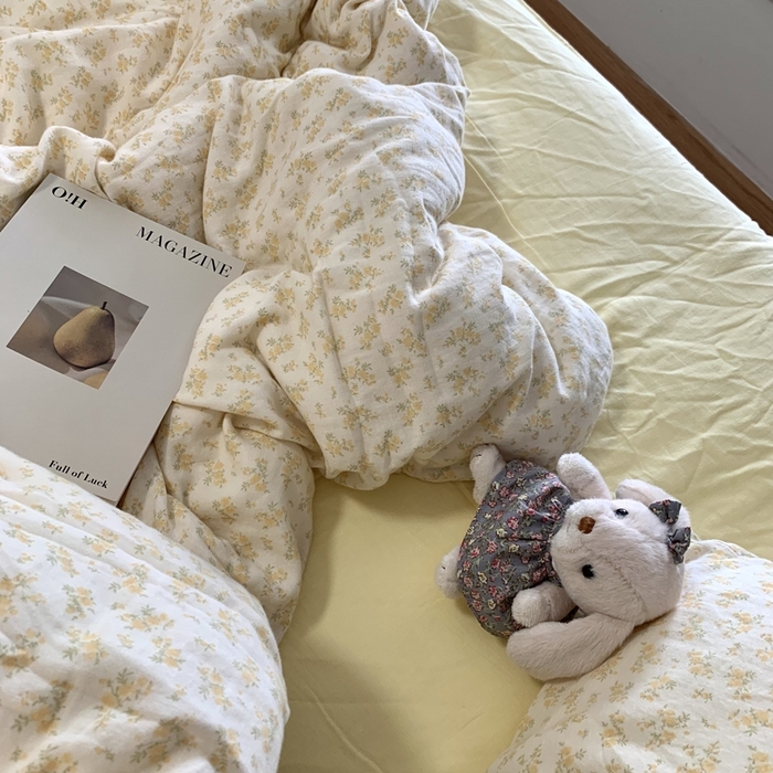 91家纺网 家纺一手货源 找家纺 源启生活 2025新款A类全棉双层纱四件套 小美满