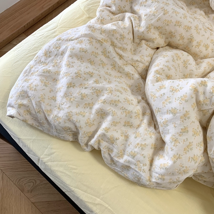 91家纺网 家纺一手货源 找家纺 源启生活 2025新款A类全棉双层纱四件套 小美满