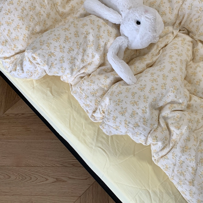 91家纺网 家纺一手货源 找家纺 源启生活 2025新款A类全棉双层纱四件套 小美满