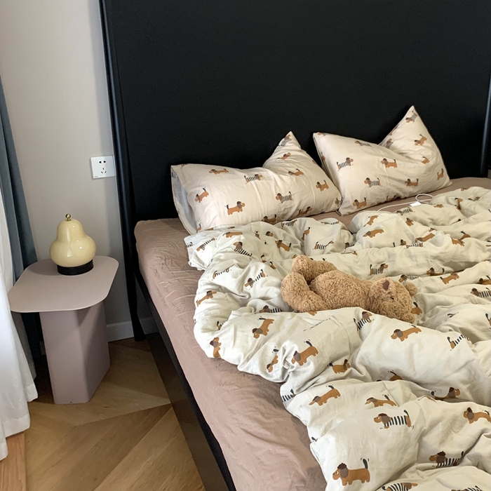 91家纺网 家纺一手货源 找家纺 源启生活 2025新款A类全棉双层纱四件套 修修狗