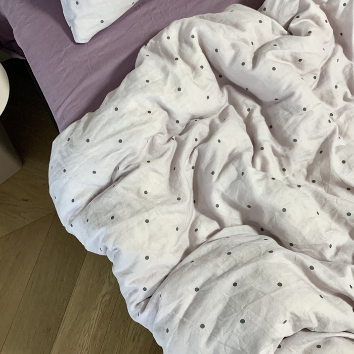 91家纺网 家纺一手货源 找家纺 源启生活 2025新款A类全棉双层纱四件套 芋泥啵啵