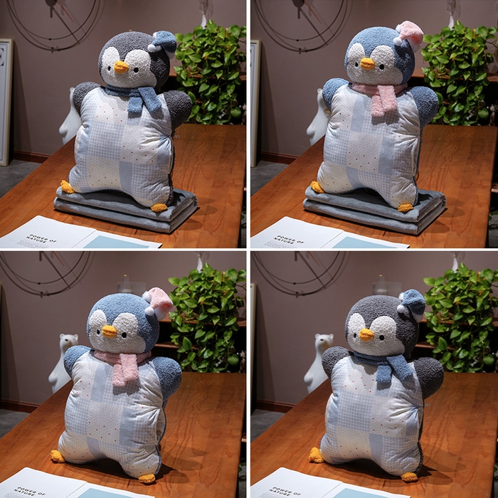 91家纺网 家纺一手货源 找家纺 （总）仟亿莱 2025新款ins企鹅豆袋三用玩偶抱枕