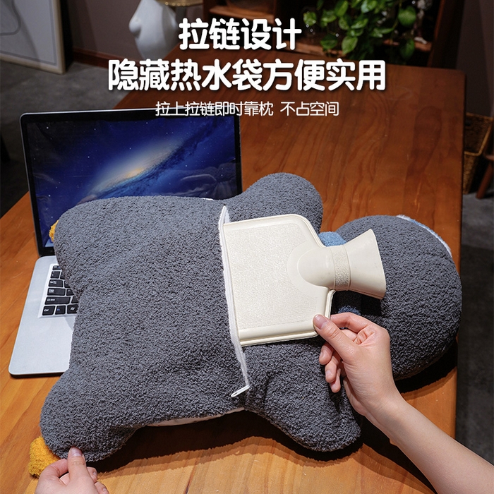 91家纺网 家纺一手货源 找家纺 仟亿莱 2025新款ins企鹅豆袋三用玩偶抱枕 三用灰色企鹅-1