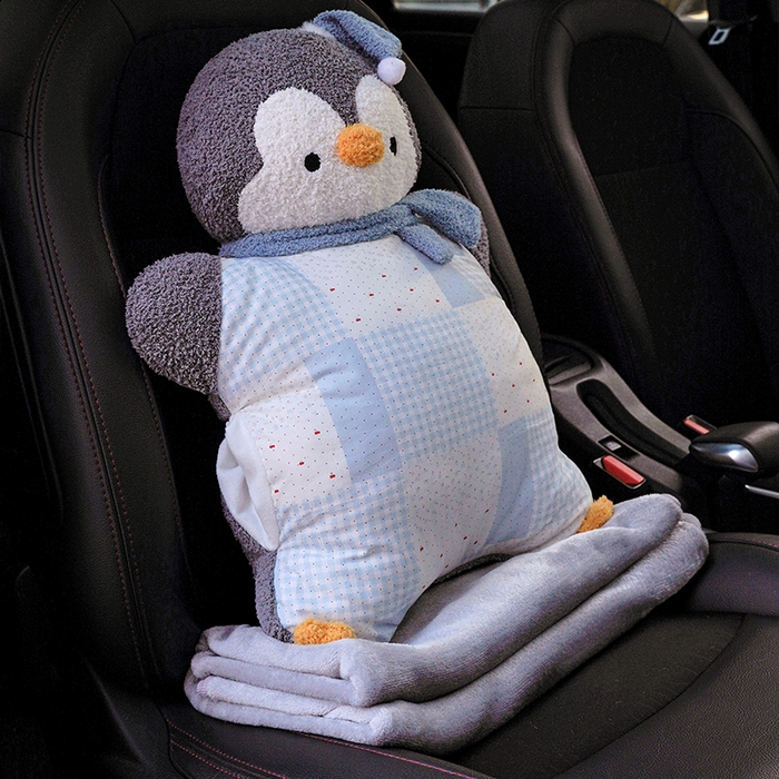 91家纺网 家纺一手货源 找家纺 仟亿莱 2025新款ins企鹅豆袋三用玩偶抱枕 三用灰色企鹅-2