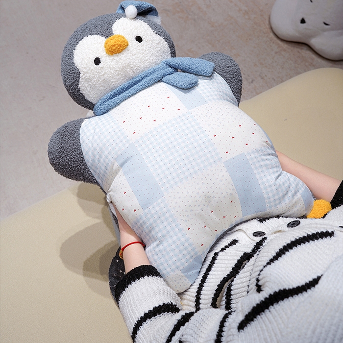 91家纺网 家纺一手货源 找家纺 仟亿莱 2025新款ins企鹅豆袋三用玩偶抱枕 三用灰色企鹅-2