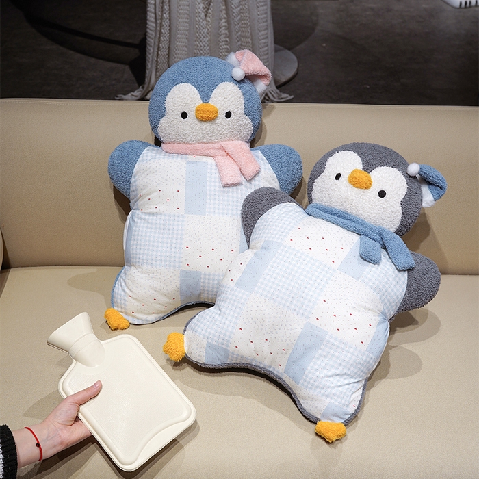 91家纺网 家纺一手货源 找家纺 仟亿莱 2025新款ins企鹅豆袋三用玩偶抱枕 三用蓝色企鹅-1