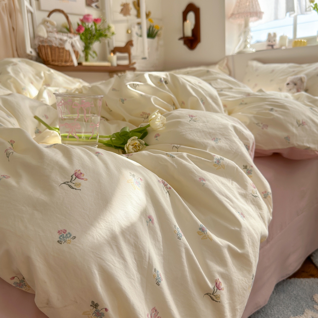 91家纺网 家纺一手货源 找家纺 （总）金梦拉家纺 2026新款春夏古法水洗仿棉砂洗云小棉小布袋四件套