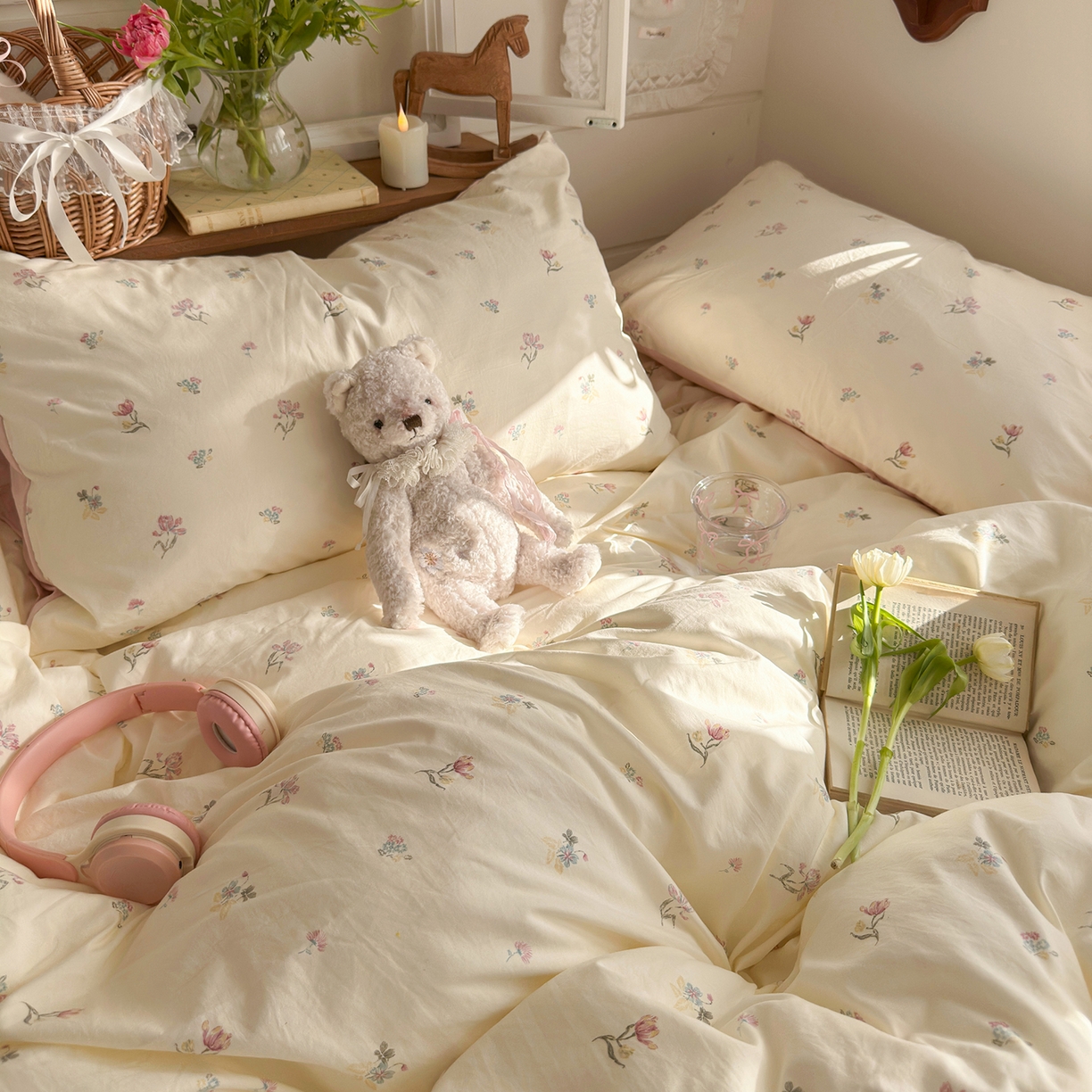 91家纺网 家纺一手货源 找家纺 （总）金梦拉家纺 2026新款春夏古法水洗仿棉砂洗云小棉小布袋四件套