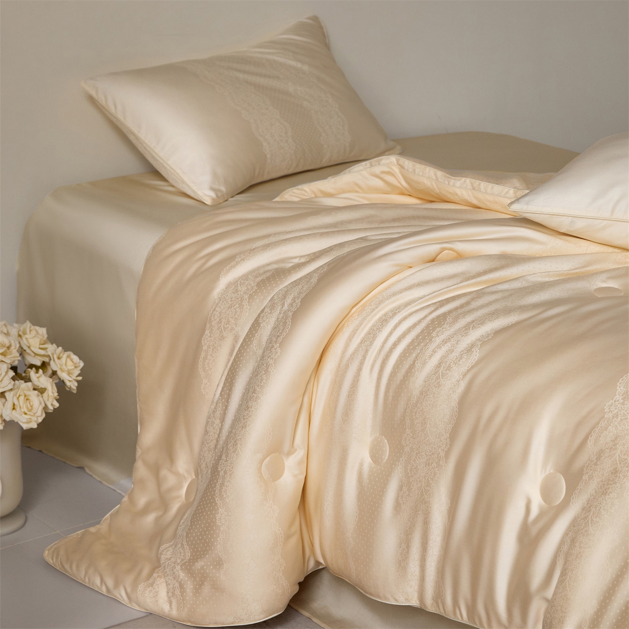 91家纺网 家纺一手货源 找家纺 （总）头等舱 2025新款天棉缎大提花55莱赛尔大豆7A抗菌秋冬被(空境图）