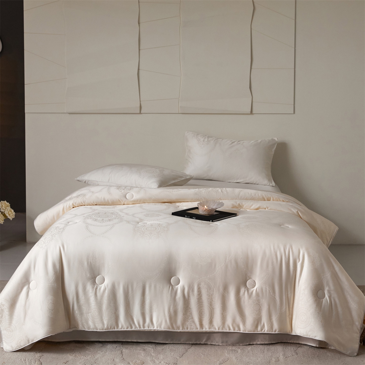 头等舱 2025新款天棉缎大提花55莱赛尔大豆7A抗菌秋冬被(空境图） 卡布丽娜