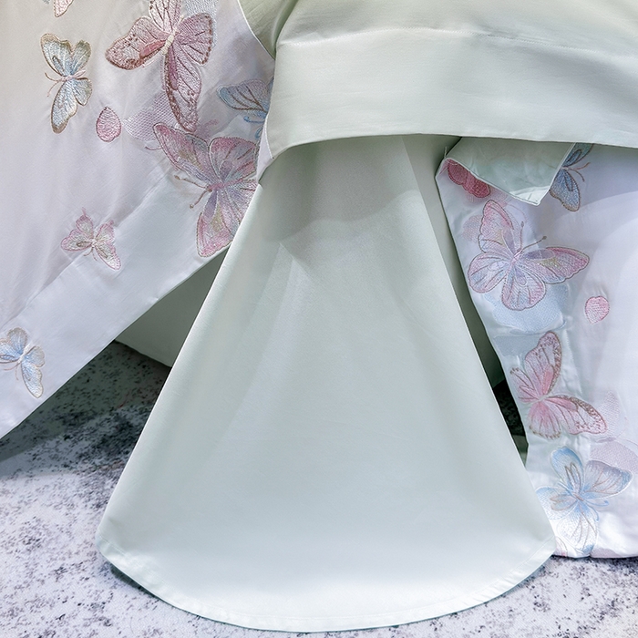 91家纺网 家纺一手货源 找家纺 星蕴家纺 2026新款贡缎长绒棉四件套-悦蝶（最低控价券后278元！） 悦蝶-清新绿