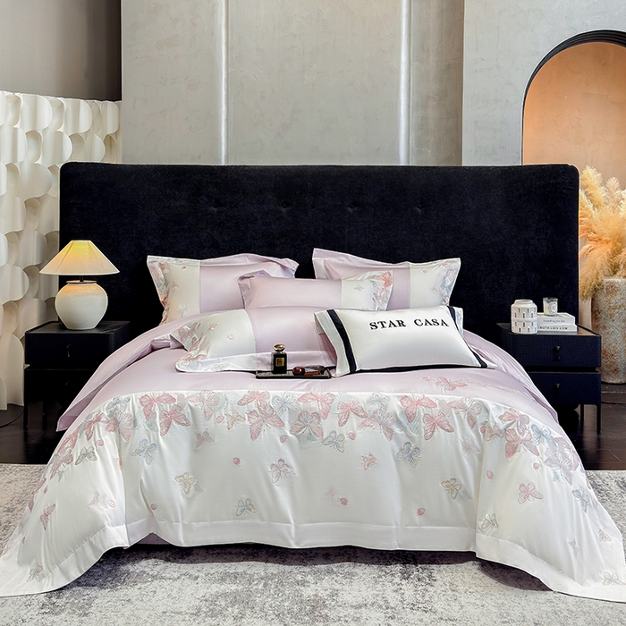 星蕴家纺 2026新款贡缎长绒棉四件套-悦蝶（最低控价券后278元！） 悦蝶-优雅紫