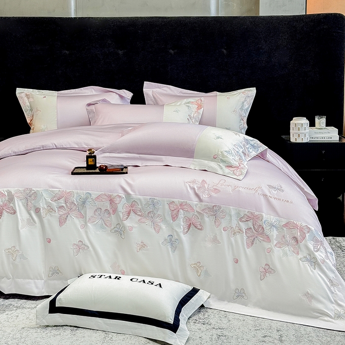 91家纺网 家纺一手货源 找家纺 星蕴家纺 2026新款贡缎长绒棉四件套-悦蝶（最低控价券后278元！） 悦蝶-优雅紫