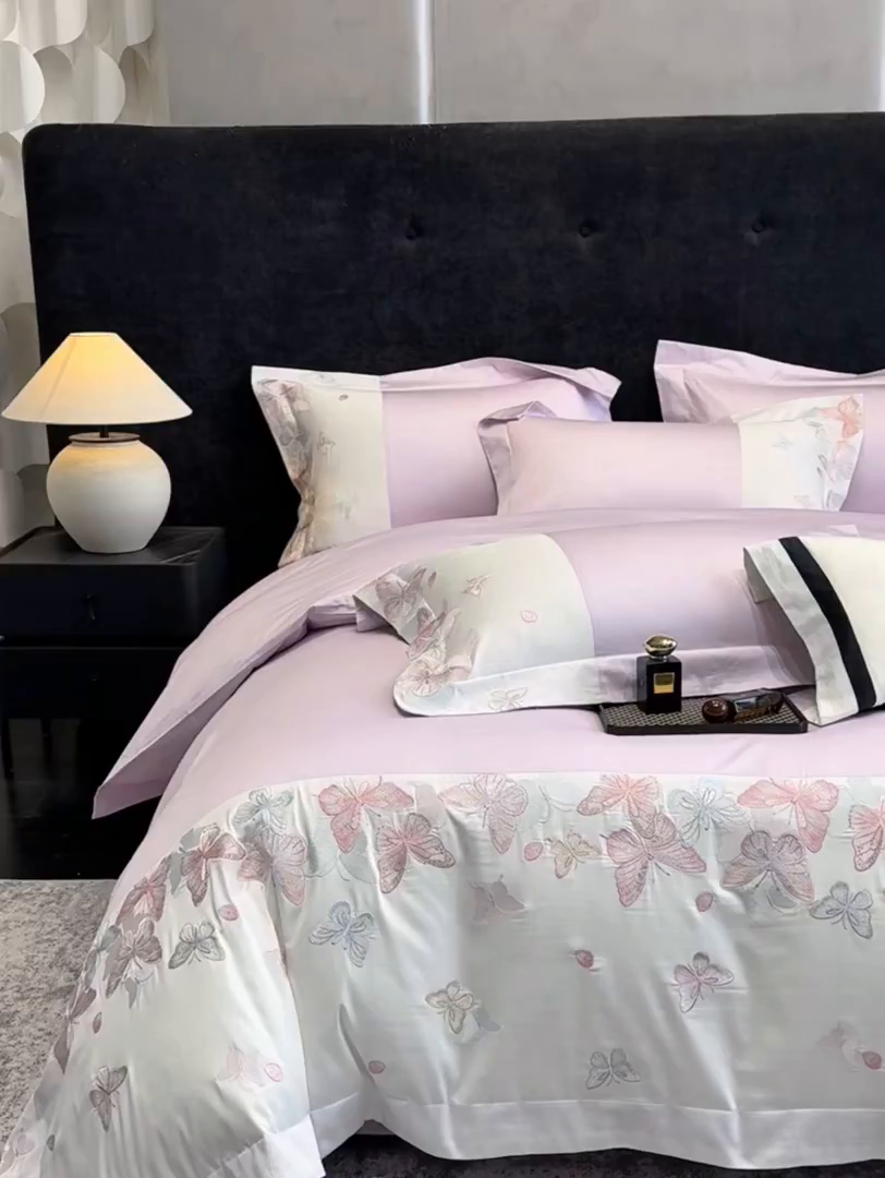 91家纺网 家纺一手货源 找家纺 星蕴家纺 2026新款贡缎长绒棉四件套-悦蝶（最低控价券后278元！） 悦蝶-优雅紫