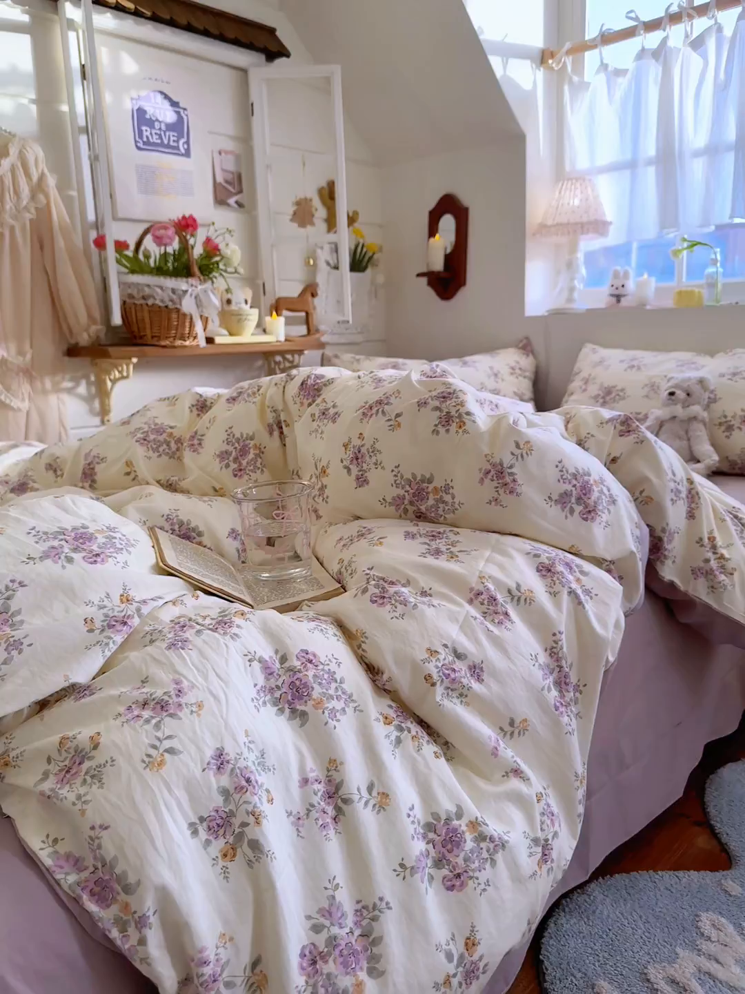 91家纺网 家纺一手货源 找家纺 金梦拉家纺 2026新款春夏古法水洗仿棉砂洗云小棉小布袋四件套 木槿