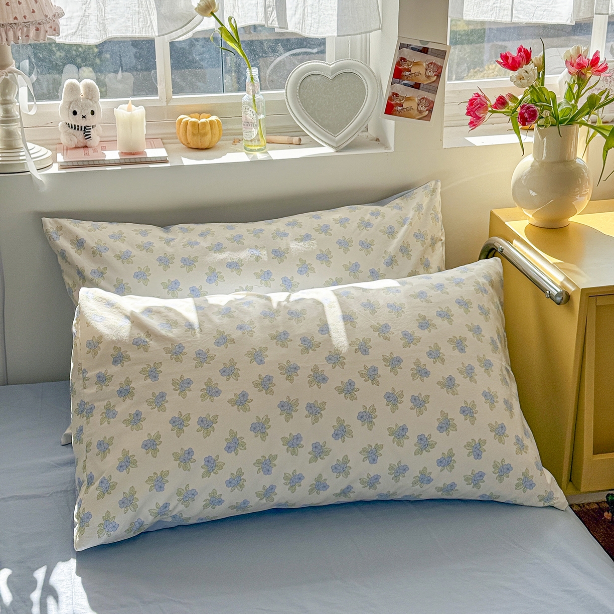 91家纺网 家纺一手货源 找家纺 金梦拉家纺 2026新款春夏古法水洗仿棉砂洗云小棉小布袋四件套 小苍兰