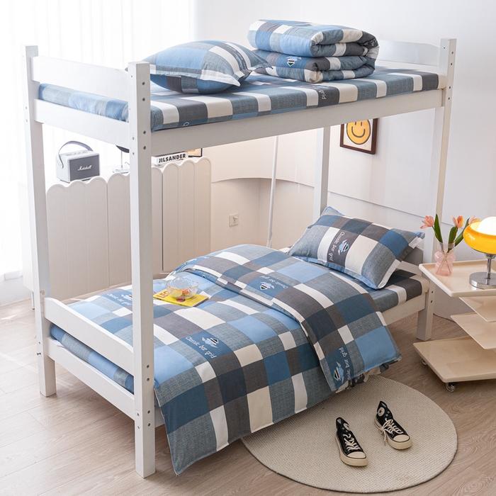 简冠 开学季2025植物羊绒学生宿舍上下铺学生三件套学生床垫被子被芯大礼包 绅士范