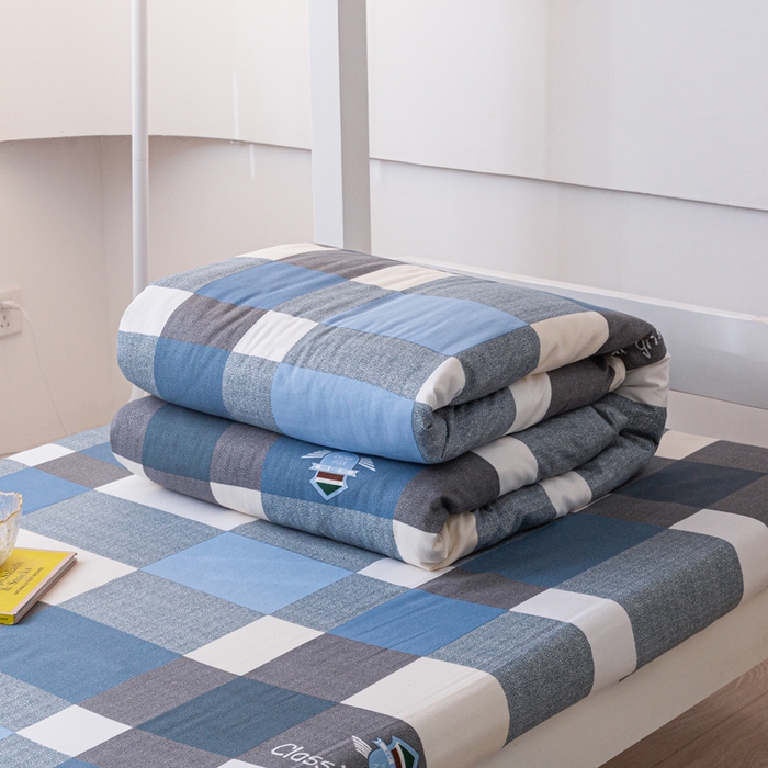 91家纺网 家纺一手货源 找家纺 简冠 开学季2025植物羊绒学生宿舍上下铺学生三件套学生床垫被子被芯大礼包 绅士范