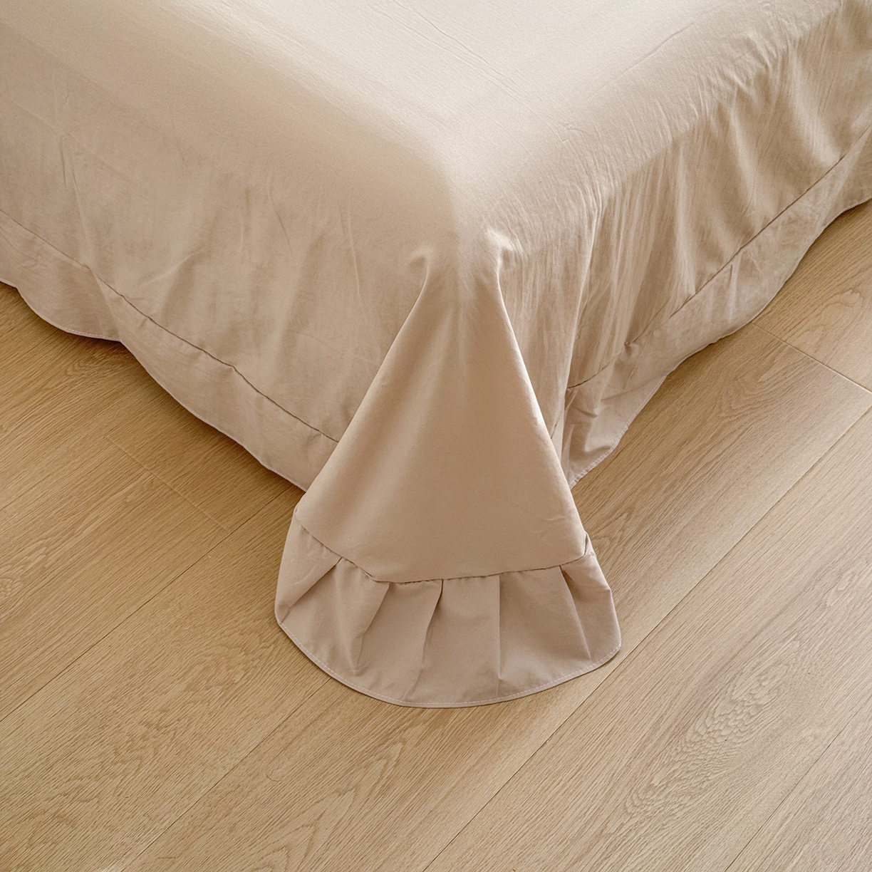 91家纺网 家纺一手货源 找家纺 金梦拉家纺 2026新款春夏古法水洗仿棉砂洗云小棉小布袋四件套 狗狗聚会