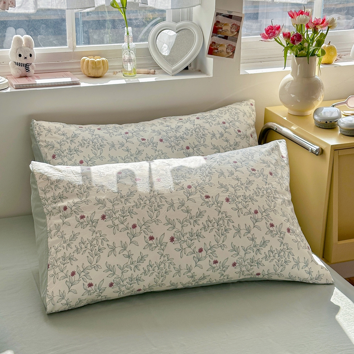 91家纺网 家纺一手货源 找家纺 金梦拉家纺 2026新款春夏古法水洗仿棉砂洗云小棉小布袋四件套 山月铃兰