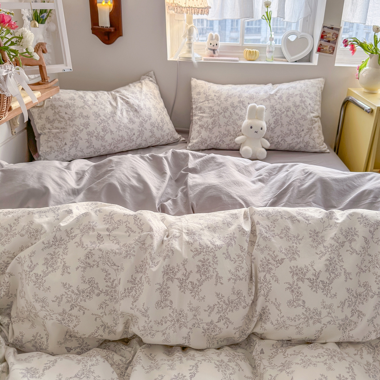 91家纺网 家纺一手货源 找家纺 金梦拉家纺 2026新款春夏古法水洗仿棉砂洗云小棉小布袋四件套 山野