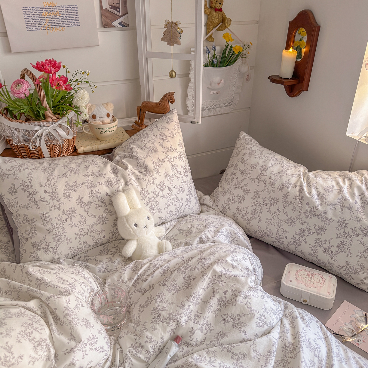 91家纺网 家纺一手货源 找家纺 金梦拉家纺 2026新款春夏古法水洗仿棉砂洗云小棉小布袋四件套 山野