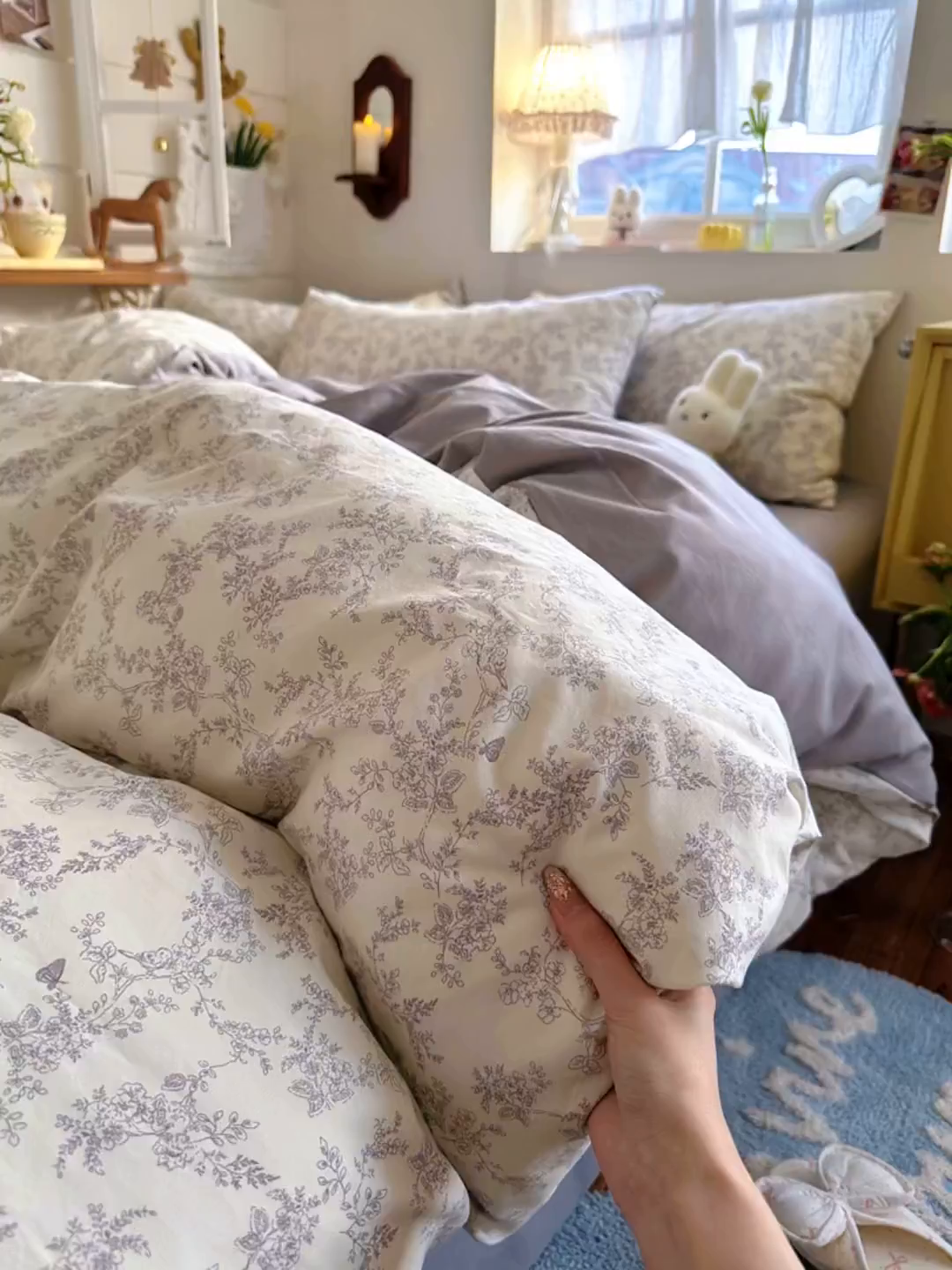 91家纺网 家纺一手货源 找家纺 金梦拉家纺 2026新款春夏古法水洗仿棉砂洗云小棉小布袋四件套 山野