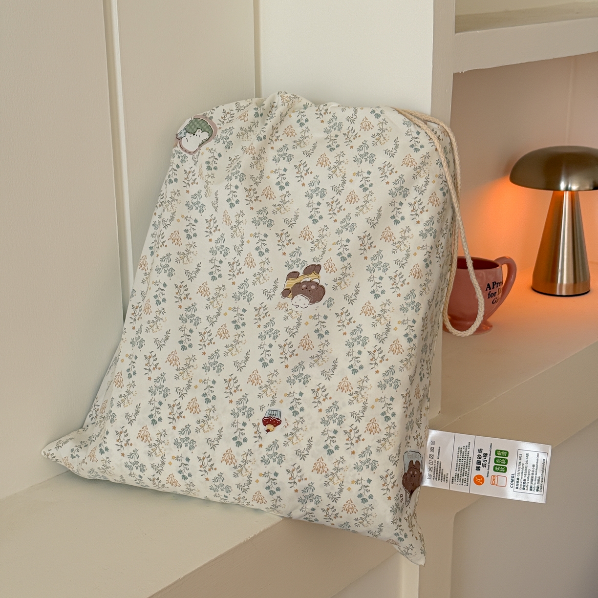 金梦拉家纺 2026新款春夏古法水洗仿棉砂洗云小棉小布袋四件套 可爱小狗