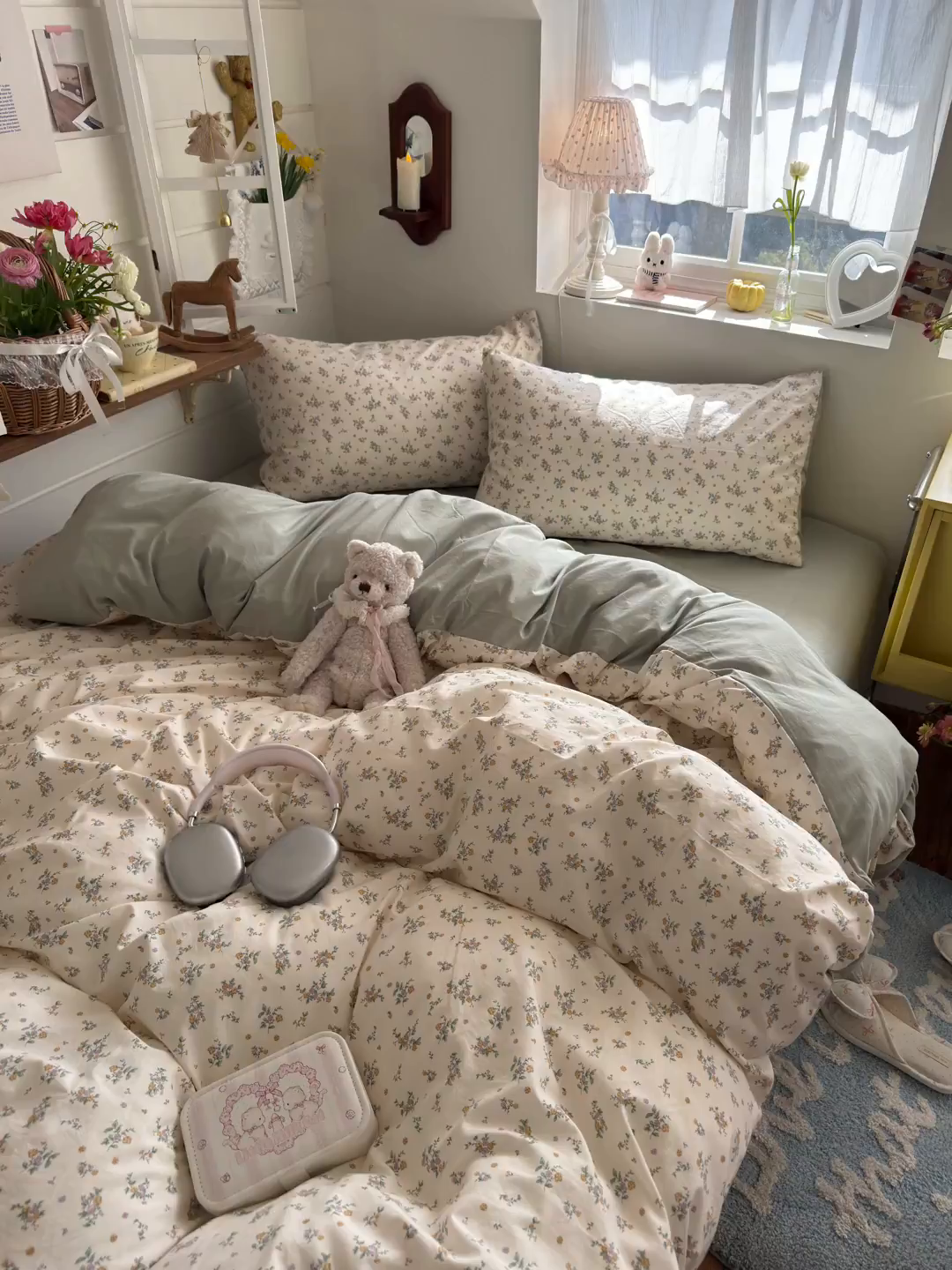 91家纺网 家纺一手货源 找家纺 金梦拉家纺 2026新款春夏古法水洗仿棉砂洗云小棉小布袋四件套 禾棠印月