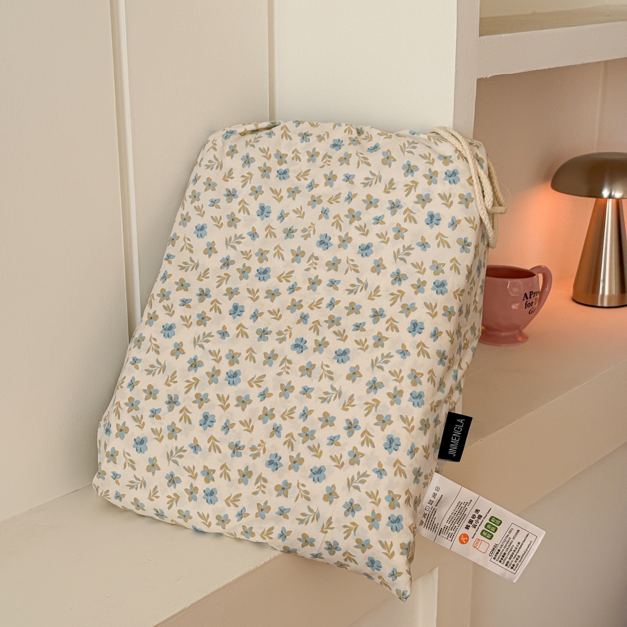 金梦拉家纺 2026新款春夏古法水洗仿棉砂洗云小棉小布袋四件套 兰花梦