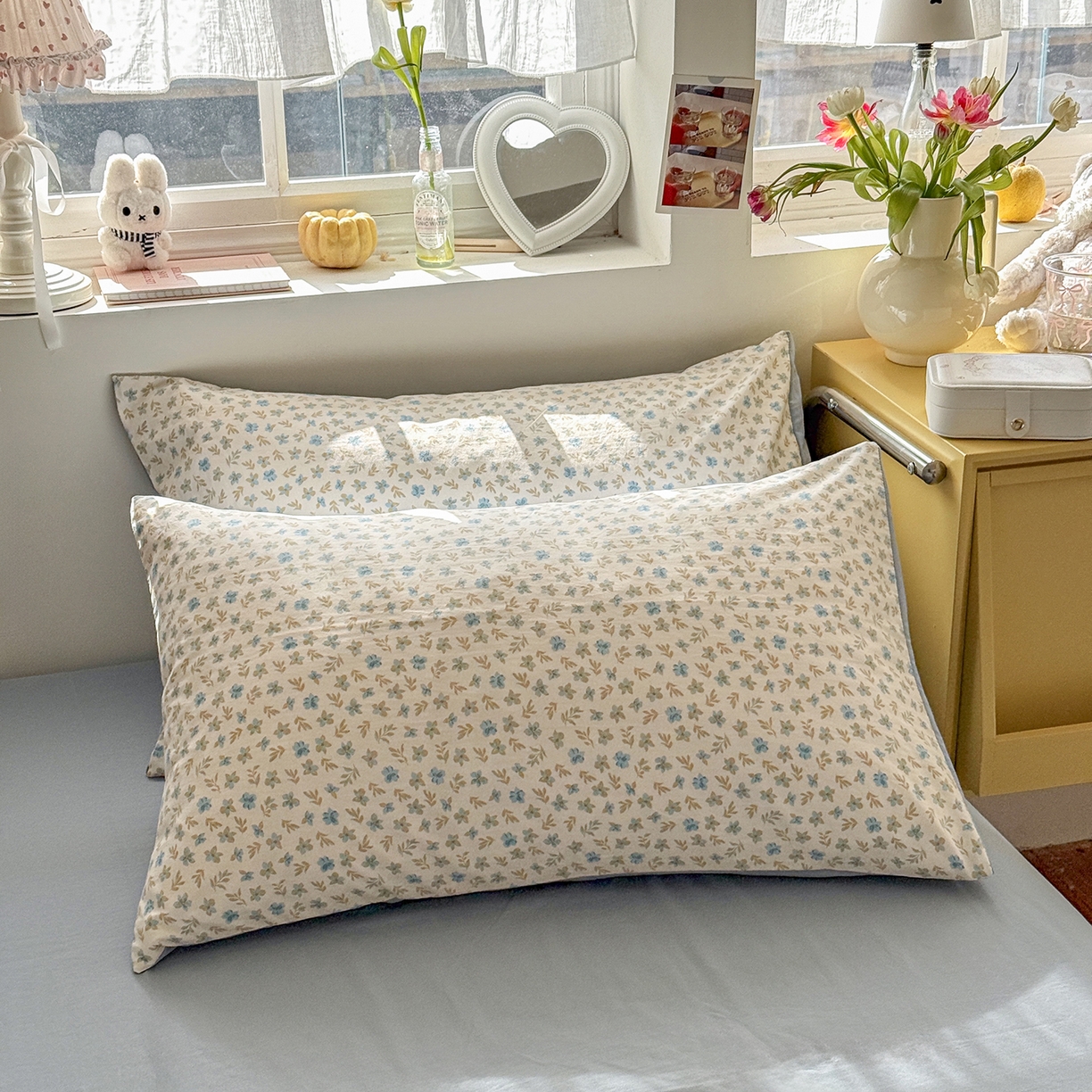 91家纺网 家纺一手货源 找家纺 金梦拉家纺 2026新款春夏古法水洗仿棉砂洗云小棉小布袋四件套 兰花梦